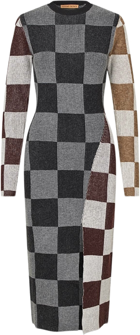 Midi Fitted Dress 2279 Light Rib